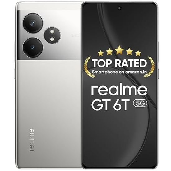 realme GT 6T 5G (Fluid Silver,8GB RAM+256GB Storage)